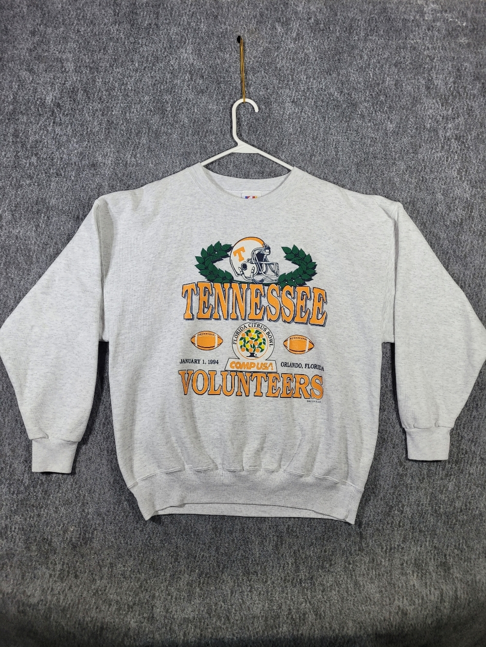 Tennessee Volunteers NCAA Sweatshirt Men's XL Jan 1 1994 Castaways Gray Vtg 90s